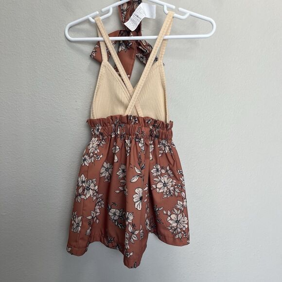 SHEIN | Baby Girls Ribbed Cross back Floral Dress & Headband Sash 12-18 Months - Picture 4 of 6